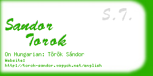 sandor torok business card