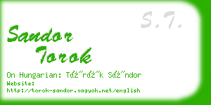 sandor torok business card